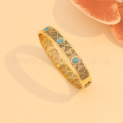 Brazaletes huecos con bisagras de acero inoxidable 304 para mujer&nbsp;FS-WG5FB75-06