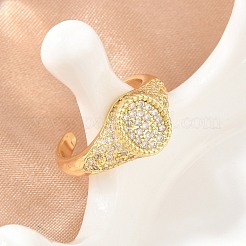 Anelli per polsini da donna in ottone con micro pavé di zirconi cubici&nbsp;CU-CBA0A21-04G