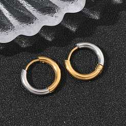 Orecchini a cerchio bicolore in acciaio inossidabile 304&nbsp;EJEW-P313-02A-G