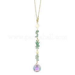 3 attrape-soleil rond en verre et améthyste naturelle&nbsp;HJEW-JM04209