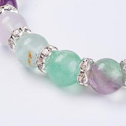 Bracelets naturels stretch fluorite&nbsp;BJEW-JB03210-02
