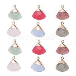 12pcs 6 pendentifs en pierres précieuses naturelles de style galvanoplastie&nbsp;G-LS0002-01
