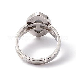 Anillos ajustables de concha de paua natural&nbsp;RJEW-G260-01P-07