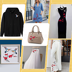 5 Stück 4 Stile Polyester-Stickereistoff zum Aufbügeln/Aufnähen&nbsp;PATC-ME0001-07