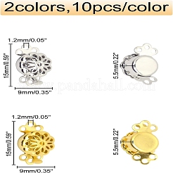 20 Stück Messing-Boxverschlüsse in 2 Farben.&nbsp;KK-CA0001-75