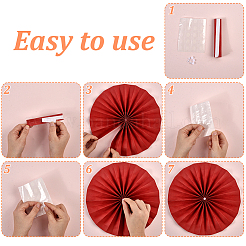 6 abanico de papel con flores para decoración de bodas&nbsp;DIY-WH0504-964