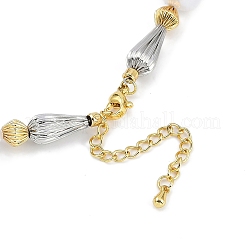 Gestell-Beschichtung Kegel/Doppelkegel rund Messing & ABS Imitation Perle Perlen Halsketten&nbsp;NJEW-P317-11