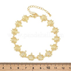 Bracelets à maillons en laiton micro pavé en oxyde de zirconium transparent pour femmes&nbsp;BJEW-A090-11C-G