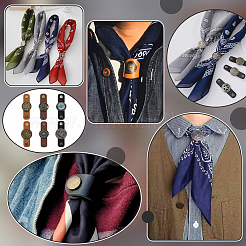 6 stücke 6 arten blume imtation leder mit zink-legierung schal clips&nbsp;FIND-PH0060-26