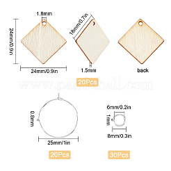 DIY-Set zur Herstellung von Weinglasanhängern mit Rautenmotiv&nbsp;DIY-SC0018-63
