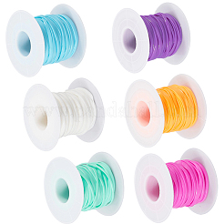 6 Rolle 6 Farben PVC-Kunststoff-Rattan-Geflechtstreifen&nbsp;DIY-CY0001-96