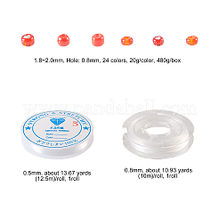 480g 24 Farben 12/0 undurchsichtige runde Glasperlen&nbsp;SEED-CJ0001-10