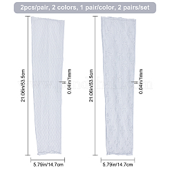 2 Paar 2 Stil elegante Blumenmuster Polyester Spitze Arm Ärmel&nbsp;AJEW-CP0001-43