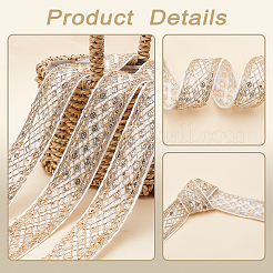 Ruban polyester motif losange avec paillette&nbsp;OCOR-WH0047-49A