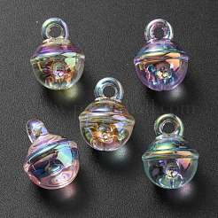 Ciondolo in acrilico trasparente iridescente arcobaleno con placcatura uv&nbsp;OACR-P010-06