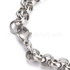 Bracelets à chaîne rolo en acier inoxydable 304 résistant au ternissement&nbsp;LS-BJEW-Z011-14P