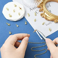 16pcs 8 breloques en zircone cubique en laiton de style micro pavé&nbsp;ZIRC-CJ0003-33