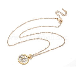 Collane con ciondolo tarocchi dodici costellazioni in ottone&nbsp;NJEW-Q006-01E-G