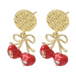 Aretes colgantes de circonita cúbica con micro pavé de latón para mujer&nbsp;EJEW-A167-01G