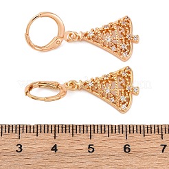Messing Micro Pave klar Kubisch Zirkonia Hebelohrringe&nbsp;EJEW-K300-28G