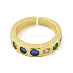 Anelli a polsino aperti da donna in ottone con zirconi cubici&nbsp;RJEW-U011-08G