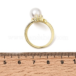 Messing Micro Pave Zirkonia Manschette offene Ringe&nbsp;CU-CBAE7DF-45G