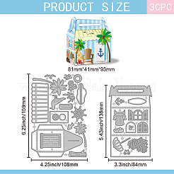 Stanzschablonen aus Kohlenstoffstahl mit Strandhausmotiv&nbsp;DIY-WH0309-3818