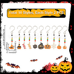 Décorations de pendentif en émail d'alliage de thème d'halloween&nbsp;HJEW-AB00251