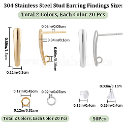 40 pieza de accesorios para pendientes de latón con forma de lágrima de 2 colores&nbsp;DIY-CN0002-72