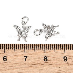 Breloques en laiton Shegrace avec micro-pavé de zircone cubique transparente&nbsp;XGRQ4N912-724P