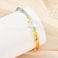 Bracelets en verre AB couleur étoile et en verre K9 biconique à facettes pour femmes&nbsp;BJEW-TA00772