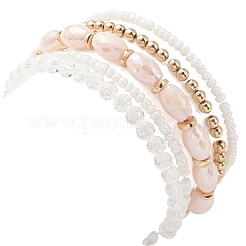 Ensemble de bracelets extensibles en verre et au chalumeau 5pcs 5 styles&nbsp;BJEW-JB09619-03