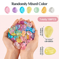 100 Stück leuchtende transparente Harz-Cabochons&nbsp;RESI-TAC0011-79