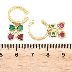 Messing Micro Pave Zirkonia Manschette Ohrringe&nbsp;EJEW-Z164-08G-01