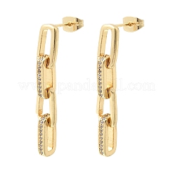 Boucles d'oreilles en laiton avec zircone cubique de micro pave&nbsp;KK-CBA5B62-02G