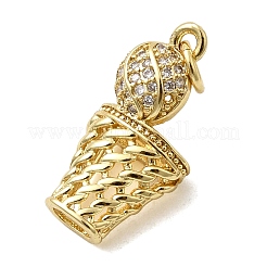 Pendentifs avec zircon cubiques à micro-pavés en laiton&nbsp;KK-H092-09B-G