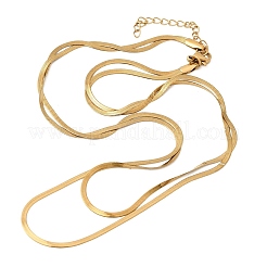Unisex-Halsketten aus flachem Schlangenleder aus Edelstahl 304&nbsp;NJEW-K305-11G