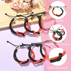 6 bracelet en cordon de polyester ciré.&nbsp;BJEW-YW00018-01