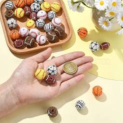 35 Stück 7 Stile Sport undurchsichtige Acrylperlen&nbsp;MACR-CJ0002-38