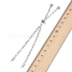 Verstellbare Armbandherstellung mit Schiebeverschluss aus Büroklammerkette aus Edelstahl 304&nbsp;AJEW-JB01623-01