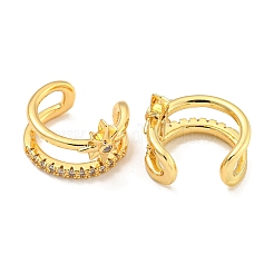Messing Micro Pave Zirkonia Manschette Ohrringe&nbsp;EJEW-C104-102G