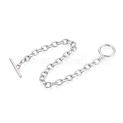 201 Edelstahl-Kabelkettenarmbänder für Männer und Frauen&nbsp;BJEW-N036-01P