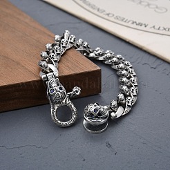 Tibetischer Stil Legierungs-Totenkopf-Gliederkettenarmband für Männer&nbsp;WG16695-01