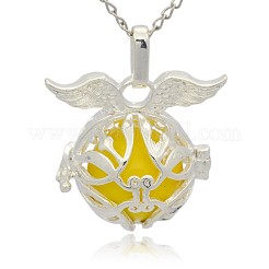 Pendenti a gabbia in ottone placcato color argento&nbsp;KK-J213-16S