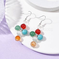 Set di gioielli con croce con pietre preziose naturali e sintetiche&nbsp;SJEW-JS01284-02