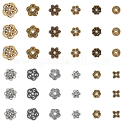 360 pièces 12 styles capuchons de perles en alliage de style tibétain&nbsp;TIBE-SC0002-32