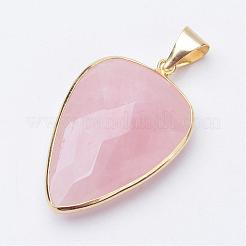Sfaccettata rosa naturale ciondoli di quarzo&nbsp;G-F340-02B