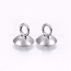201 ganci per ciondolo con tappo a perlina in acciaio inossidabile&nbsp;X-STAS-I095-32P-A