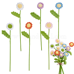 Handgemachte Häkelgarn-Blumenornamente mit Eisendraht&nbsp;AJEW-GA0008-98
