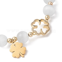 Braccialetti elasticizzati con perline rotonde cat eye da 10 mm&nbsp;BJEW-JB10408